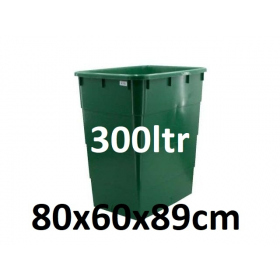 Vat 300ltr Rechthoekig incl. Deksel (80x60x89cm)