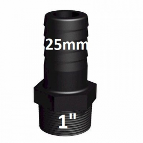 Raccord vissable male 25 mm vers 1" (PE25) tuyau